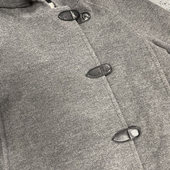 Marisa Minicucci Coat Gray Wool Blend Magnetic Close Swing Jacket Size 6 Hooded - Picture 4 of 15